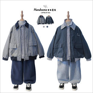 啦芙莱童装 男童夹薄棉棒球服6338 儿童保暖翻领外套棉服25初冬新品
