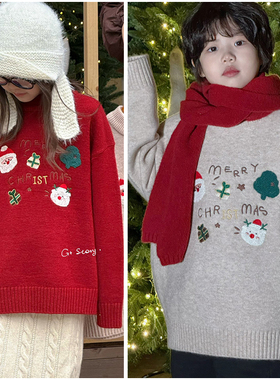 G+童装儿童男女童绵羊绒混纺圣诞韩版毛衣24冬季新品保暖毛衫6903