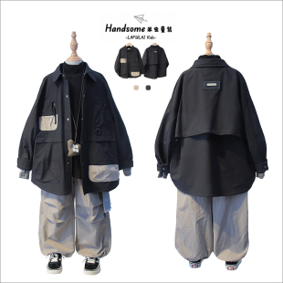 儿童翻领衬衫 男女童韩版 式 新品 洋气上衣7108 外套25秋季 啦芙莱童装