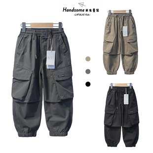 啦芙莱童装儿童束脚工装裤25秋季新男女童大口袋休闲裤长裤潮3612