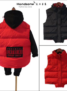 反季清啦芙莱童装冬儿童背心男女童24年韩范90白鸭绒羽绒马甲3398