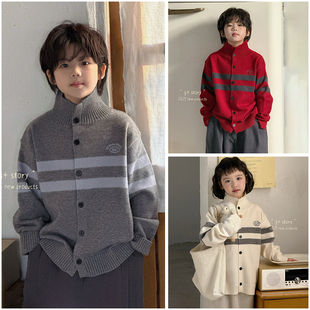 G+童装儿童半高领毛衣开衫25冬季新男女童高领针织线衫上衣52819