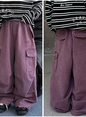 布芮欧童装儿童阔腿裤大口袋工装裤25秋新男女童中大童长裤19079