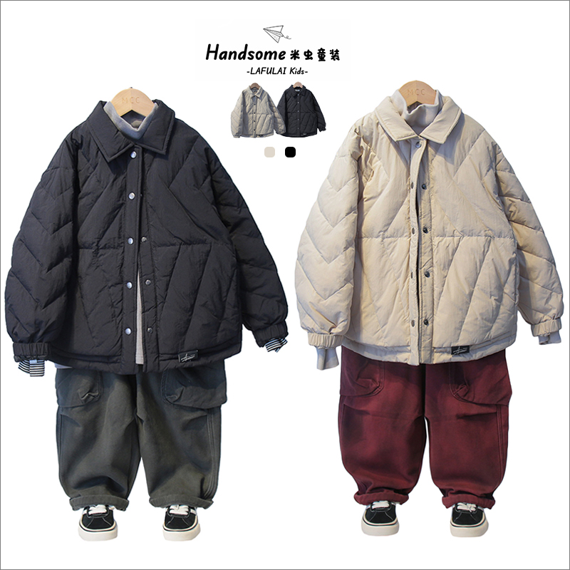 啦芙莱童装儿童90白鸭羽绒服2025冬季新品男女童轻薄宽松外套3706