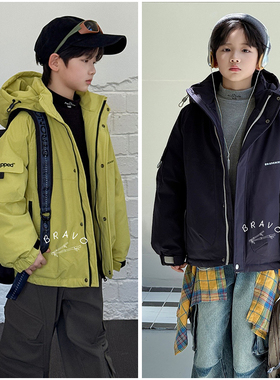 布芮欧童装儿童90白鸭绒冲锋衣羽绒服25冬新男女童连帽外套18123