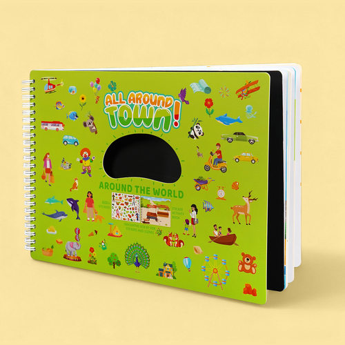 儿童贴纸书2-4岁早教安静书可涂色可反复贴reusable sticker book