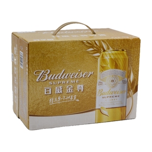 百威金尊啤酒单一麦芽500ml12罐整箱装易拉罐大瓶特价包邮
