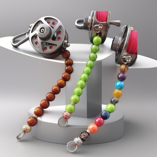 路亚活鱼扣轮式快挂60型精雕轮沙金绳结套夜光珠凯夫拉绳钛地插