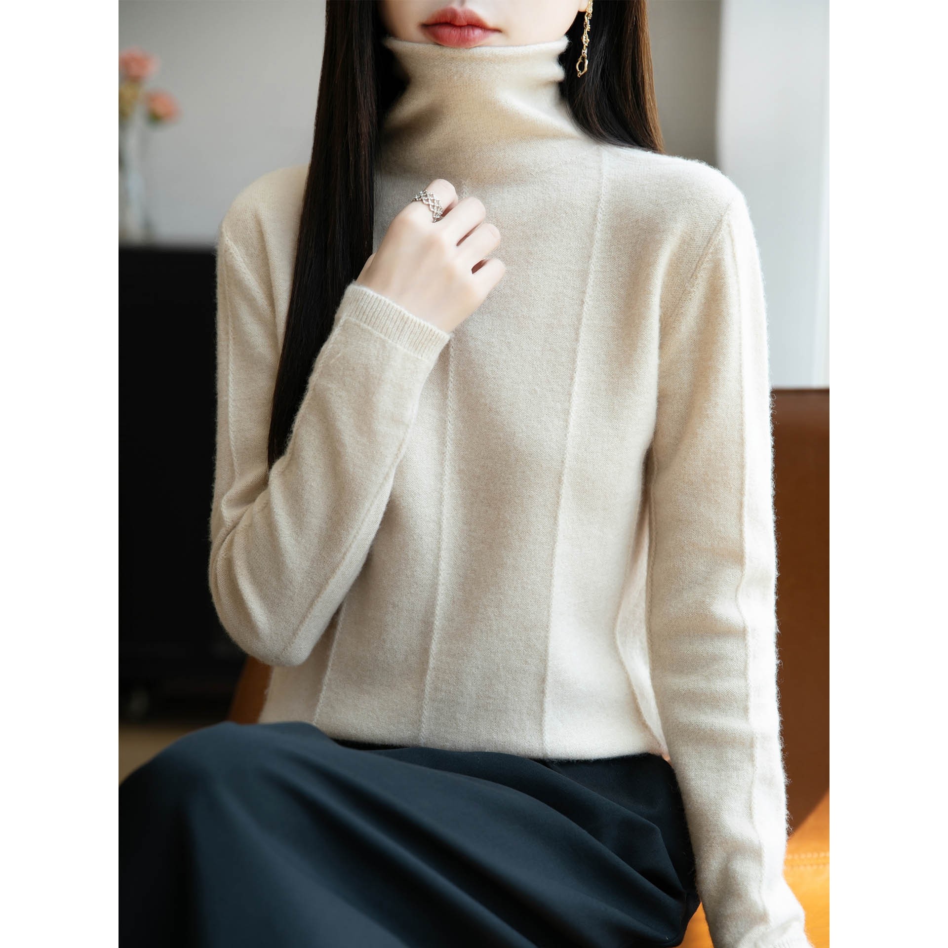 香港潮牌洋气内搭堆堆领羊绒打底衫女秋冬高领保暖长袖毛衣针织纯,女装/女士精品,羊绒衫,淘宝优惠券,粉丝福利购,淘宝优惠卷