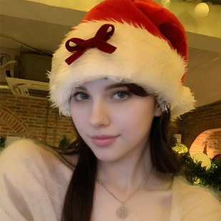 涞觅官方正品朵蜜拉新款蝴蝶结圣诞帽甜酷帽子冬季女生毛绒保暖帽