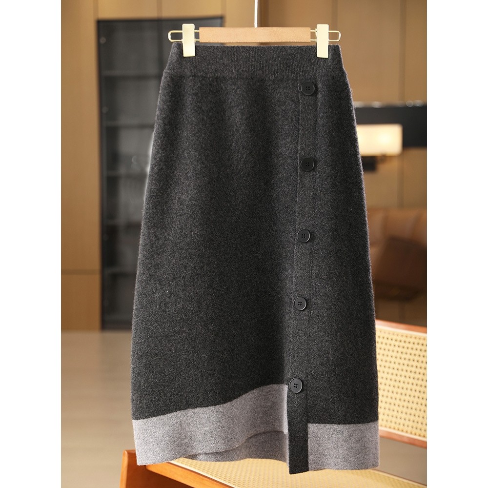 香港潮牌秋冬新款100纯羊毛针织半身裙女中长款高腰气质显瘦撞色,女装/女士精品,羊绒衫,淘宝优惠券,粉丝福利购,淘宝优惠卷