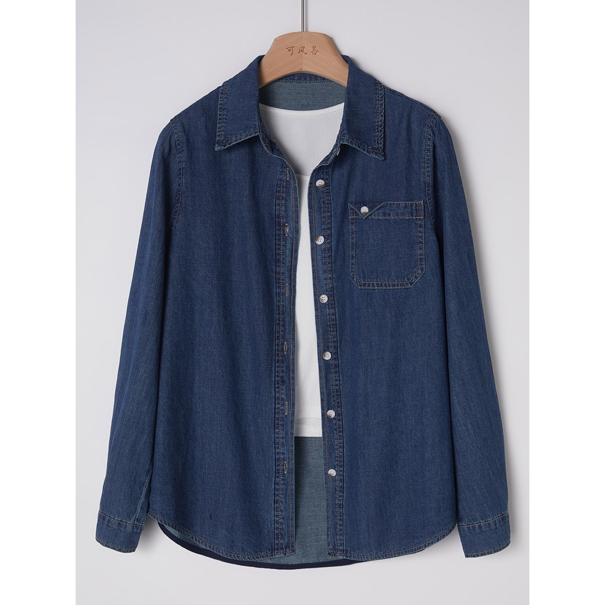 香港潮牌厂家直销复古高级感宽松叠穿休闲牛仔衬衫2025年春季新款,男装,牛仔衬衫,淘宝优惠券,粉丝福利购,淘宝优惠卷