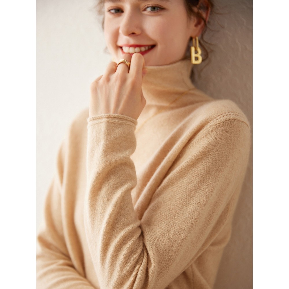 香港潮牌2025秋冬新款高领羊绒衫女山羊绒套头针织打底衫纯色堆堆,女装/女士精品,羊绒衫,淘宝优惠券,粉丝福利购,淘宝优惠卷