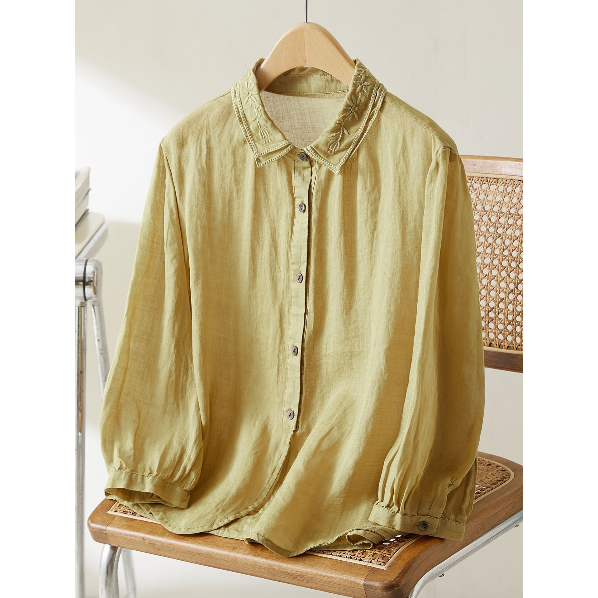 香港潮牌棉茧 苎麻刺绣衬衫女2025夏装新款文艺森系复古宽松显瘦,女装/女士精品,真丝上装,淘宝优惠券,粉丝福利购,淘宝优惠卷