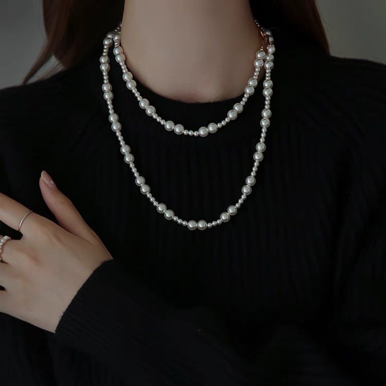 香港潮牌新款推荐 施华洛珍珠项链轻奢小众高级感毛衣链 双层女士,珠宝/钻石/翡翠,颈饰,淘宝优惠券,粉丝福利购,淘宝优惠卷