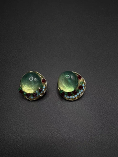 耳环 beans New Vintage古著设计感古早风Green