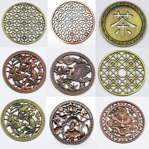 实心金属茶盘漏水片下水口沥水过滤网排水配件大全茶台装饰盖面板