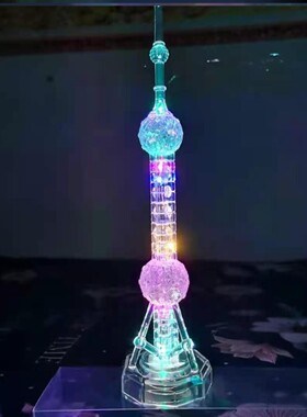 上海东方明珠模型东方明珠塔纪念品世界建筑模型摆件创意礼物亮灯