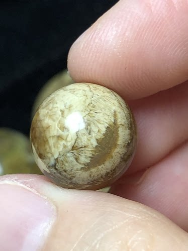 缅甸琥珀青花瓷触角拉丝蛋黄溶洞珠12.7mm 溶洞里有点天然的小瑕