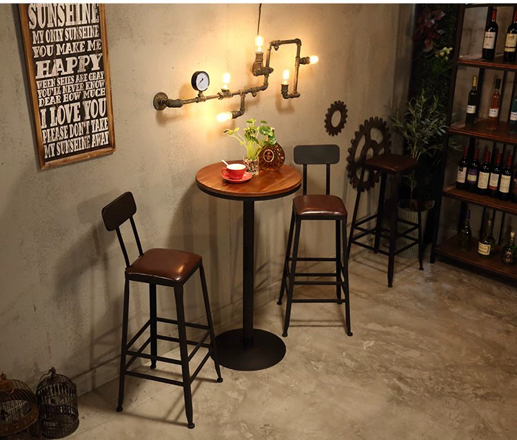 Ghế văn phòng nội thất vuông thanh thoải mái retro da ăn mới quầy phức tạp thanh phân ghế giải trí ghế vuông - Giải trí / Bar / KTV