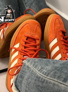 Adidas三叶草HANDBALLSPEZIAL红白暖橙色男女休闲T头德训鞋IG6191