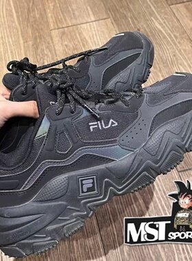 Fila斐乐掠夺者2黑武士男女系带低帮复古运动老爹鞋F12W216132FBK