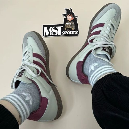 Adidas三叶草酒红T头德训板鞋