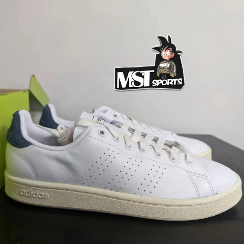 Adidas阿迪达斯NEO ADVANTAGE黑蓝尾牛皮男子小白鞋板鞋FY8807