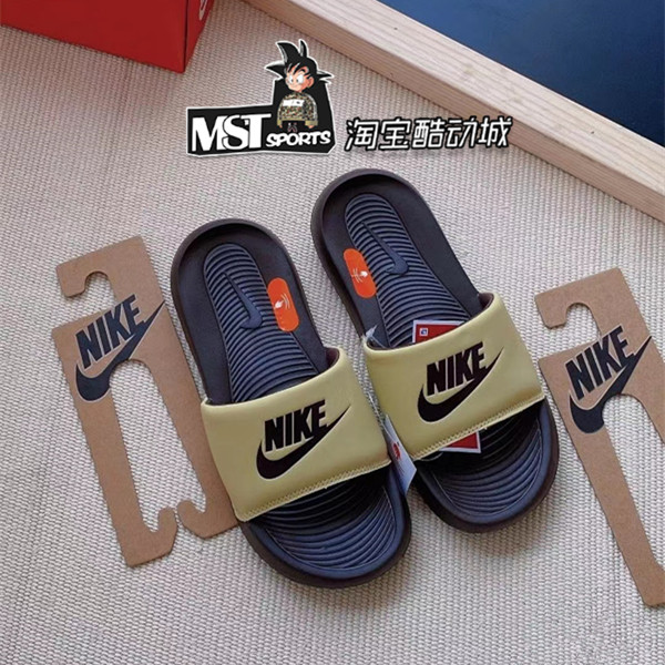 Nike耐克男女摩卡棕运动拖鞋