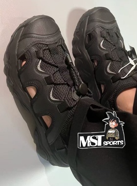 Fila斐乐FLUID5 SANDAL猫爪五代黑武士透气沙滩凉鞋F12W422402FBK