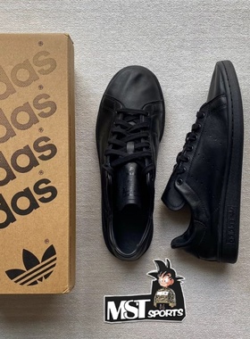 Adidas三叶草STAN SMITH Durkan纯黑武士史密斯牛皮板鞋IE9117
