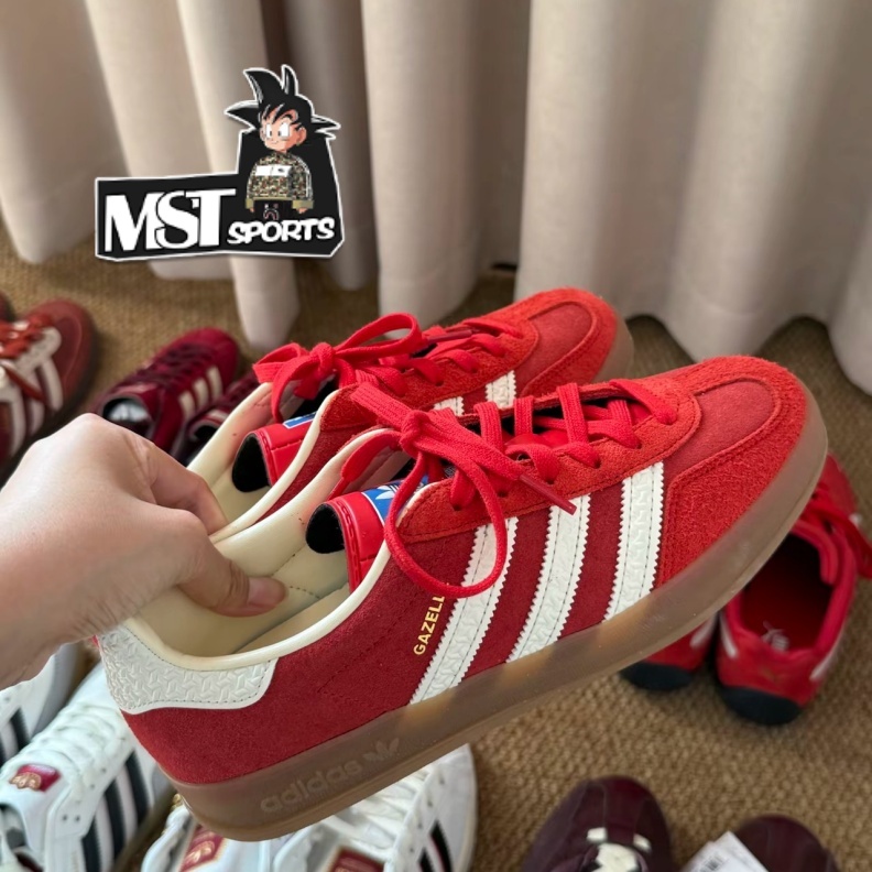 Adidas三叶草GAZELLE正红德训鞋