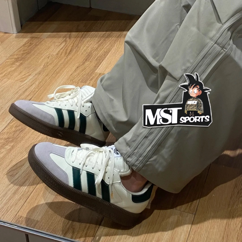 Adidas三叶草SAMBA白绿T头德训鞋