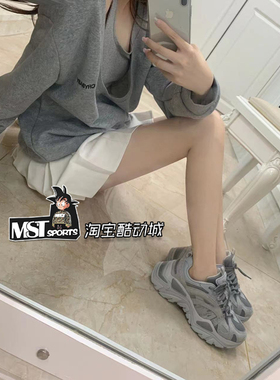 Fila斐乐Sofia鱼刺男女厚底增高低帮系带防滑复古休闲运动跑步鞋