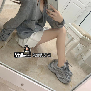 Fila斐乐Sofia鱼刺男女厚底增高低帮系带防滑复古休闲运动跑步鞋