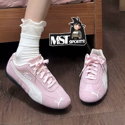 Puma彪马女子系带低帮粉色赛车鞋