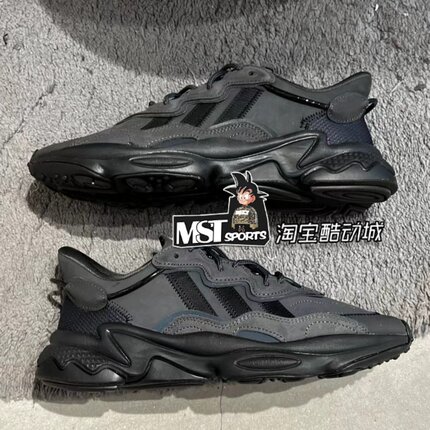 Adidas三叶草OZWEEGO碳灰黑武士反毛皮男女运动跑步老爹鞋GY9926