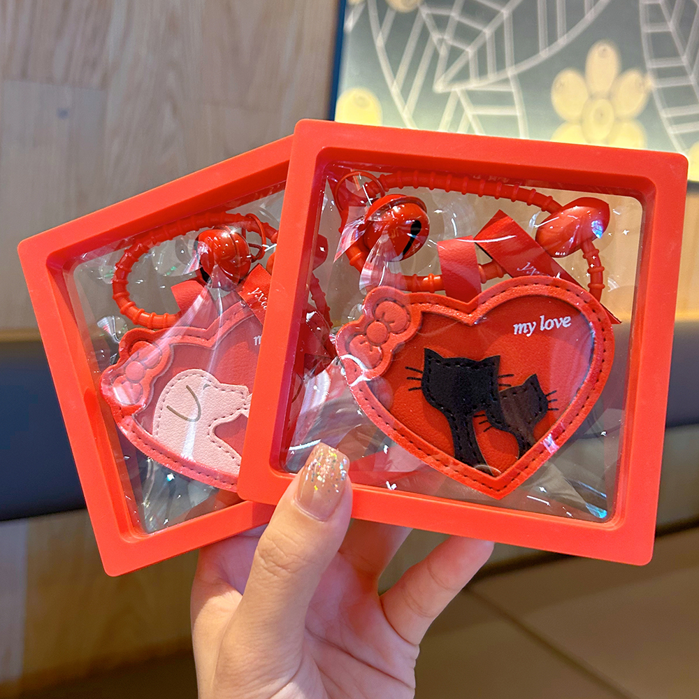 结婚伴手礼物猫咪小狗治愈系钥匙扣小挂件高级感情侣包包配饰定制