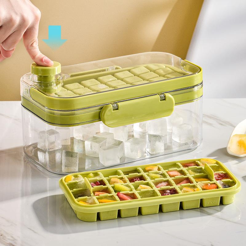 冰箱全自动制冰盒按压式模具食品级DIY模型冰箱自制家用储存冰块