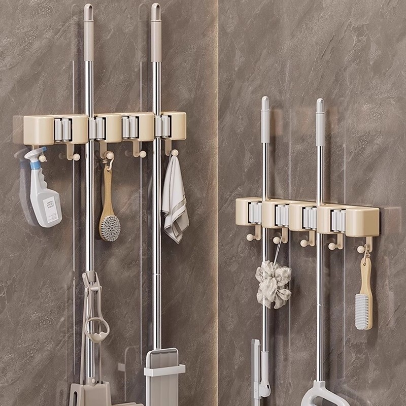 拖把壁挂夹扫把挂钩卫生间浴室免