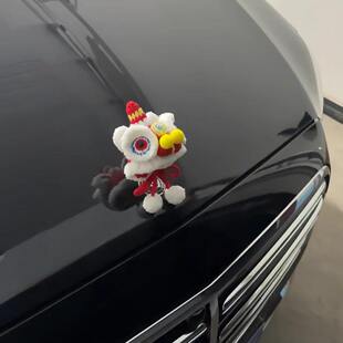 奔驰立标帽子醒狮新年装饰摆件春节过年奔驰E奔驰S汽车车标装饰帽