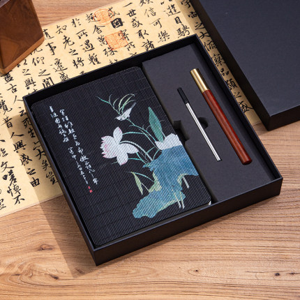 定制国潮文创笔记本礼盒可印logo高档商务会议加厚款记录记事本子中国风伴手礼送老师纪念品公司企业礼品定制