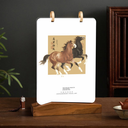 台历2026中国风国潮活页扣立体实木创意日历商务办公领导桌面高档摆件年历企业专版定制广告LOGO印刷订做月历