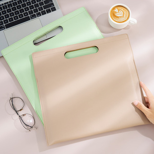 皮质文件袋A4加厚大容量商务收纳袋便携防水会议包资料袋档案袋办公合同票据文件包皮革会议公文包定制logo