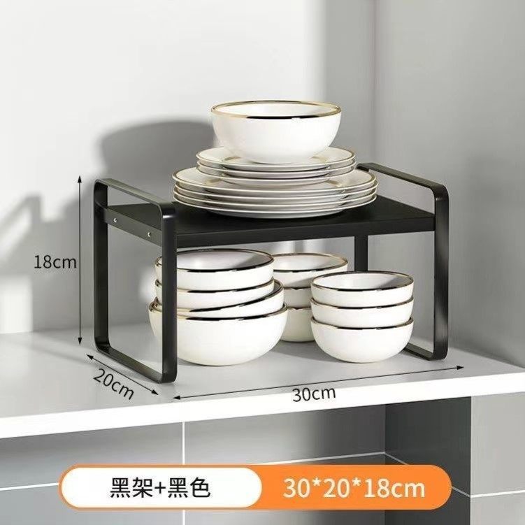 可伸缩厨房分层置物架台面双层收纳架家用厨柜内下水槽调料瓶架子