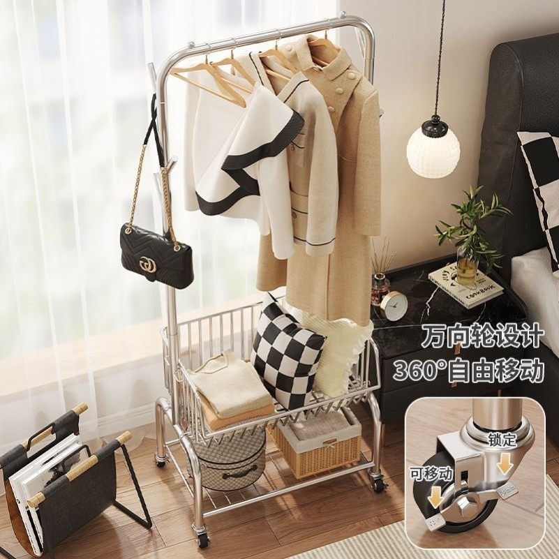 服装店衣架展示架移动带轮货架落地衣帽架带篮女装挂衣架直播拍照,商业/办公家具,服装展示架,淘宝优惠券,粉丝福利购,淘宝优惠卷