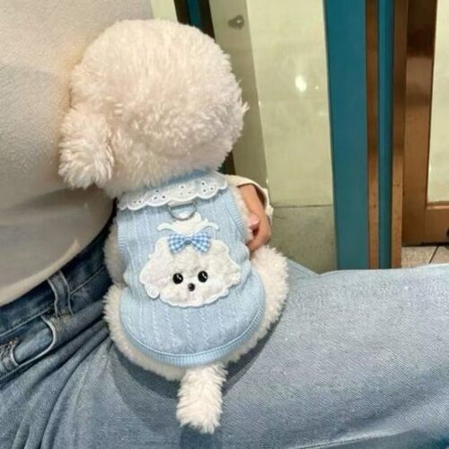 小比熊衣服夏季新款可爱小狗背心可牵引雪纳瑞比熊猫咪小型犬服装