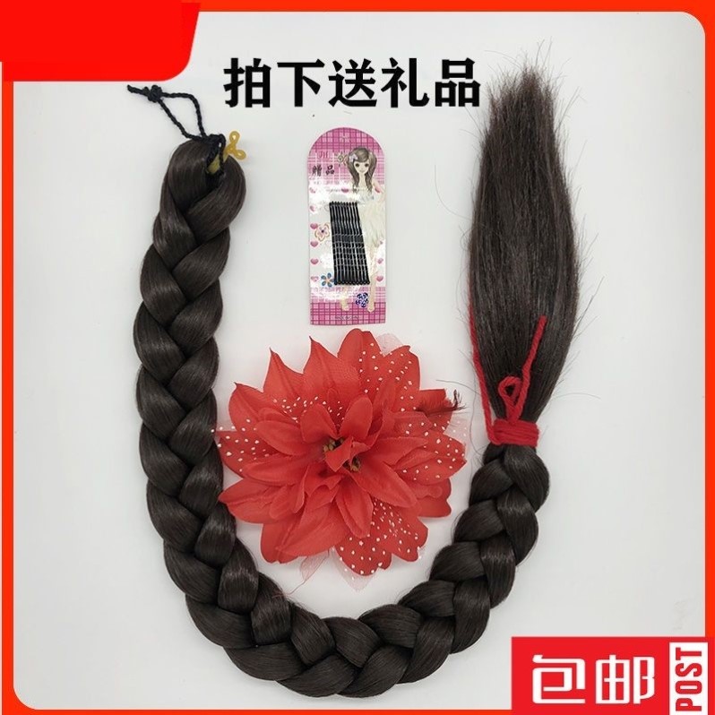 棕色假发辫子秧歌舞蹈演出大辫子民国学生单辫子影楼古装造型配饰