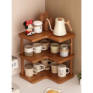 桌面置物架台面转角杯子收纳架子茶杯咖啡杯水杯茶具桌上小型杯架