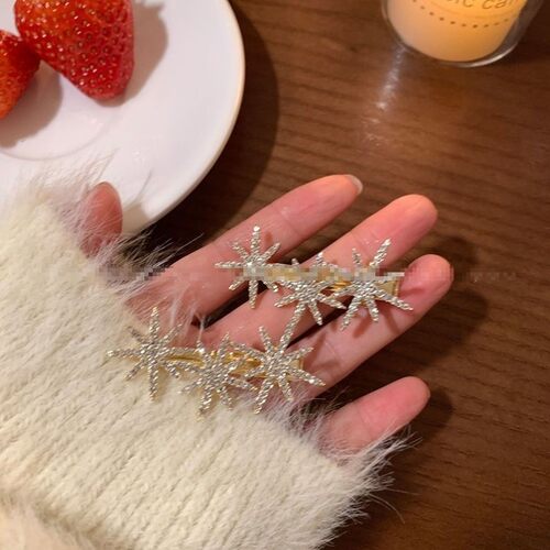 闪钻星星发夹女绝美刘海侧边夹发饰2026新款高级感精致鸭嘴夹发卡